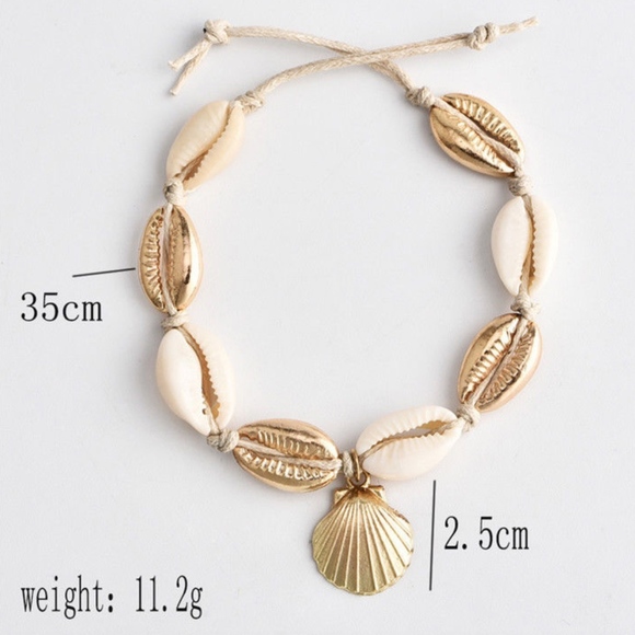Natural Sea Shell Cord Charm Anklet / Bracelet - Picture 3 of 5